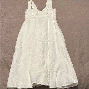 Elegant White Linen Dress
